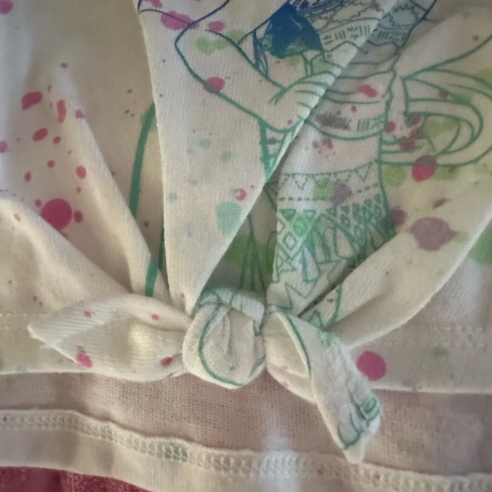 Disney Princess Besties licensed paint splatter tie front tank and terry shorts